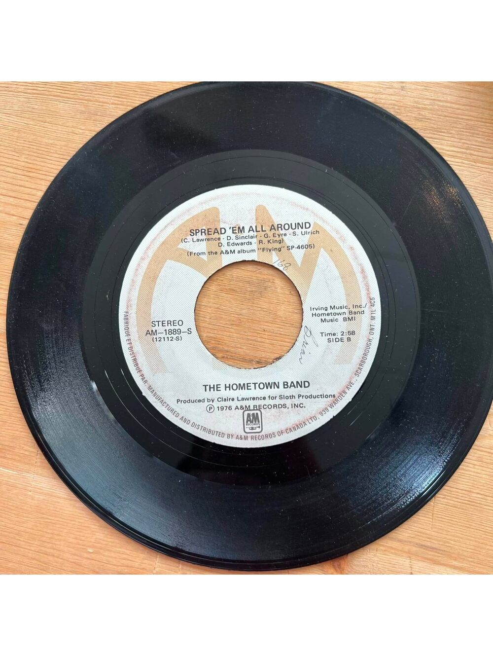 The Hometown Band - Spread 'Em All Around/I'm Ready 45rpm VG+ R08